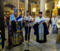 06.08.2019 г. - Вечерня с Молебен канон на Пресвета Богородица в град Пазарджик.