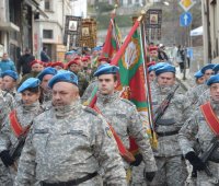 06.01.2020 г. - Св. Богоявление (Йордановден). Освещаване на бойните знамена пред катедралния храм „ Успение Богородично“, град Пловдив. Велик Богоявленски водосвет пред Водната палата на р. Марица.